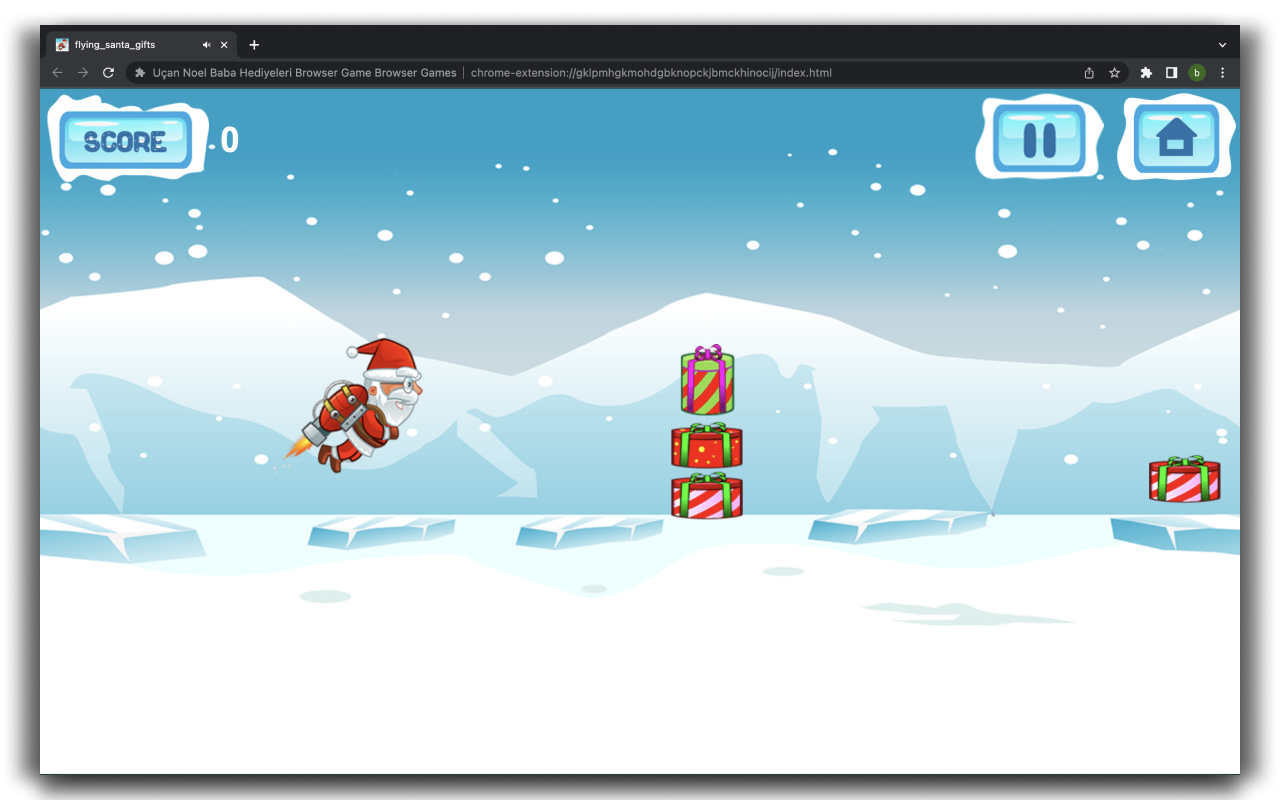 Flying Santa Gifts Game - HTML5 Game chrome谷歌浏览器插件_扩展第4张截图