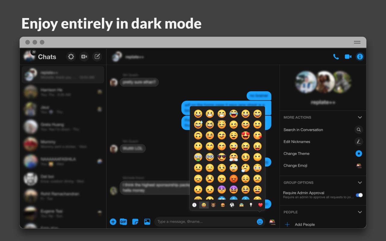 Charcoal: Dark Mode for Messenger chrome谷歌浏览器插件_扩展第3张截图