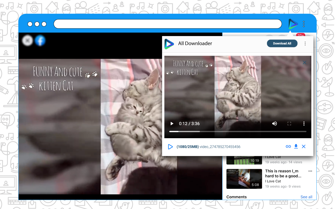 视频下载器 - 免费下载任何视频 chrome谷歌浏览器插件_扩展第1张截图