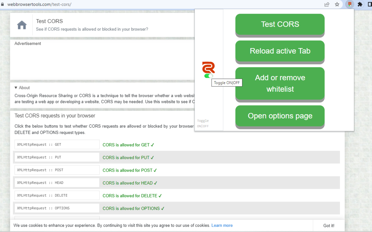 Allow CORS & Origin chrome谷歌浏览器插件_扩展第2张截图