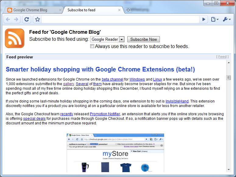 RSS Subscription Extension（由 Google 提供） chrome谷歌浏览器插件_扩展第1张截图