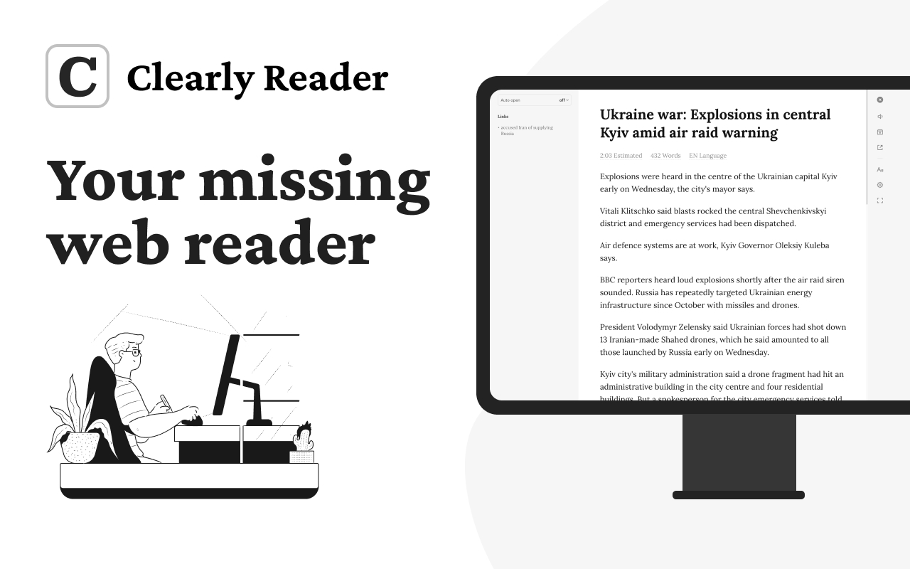 Clearly Reader - 必备阅读助手 chrome谷歌浏览器插件_扩展第1张截图