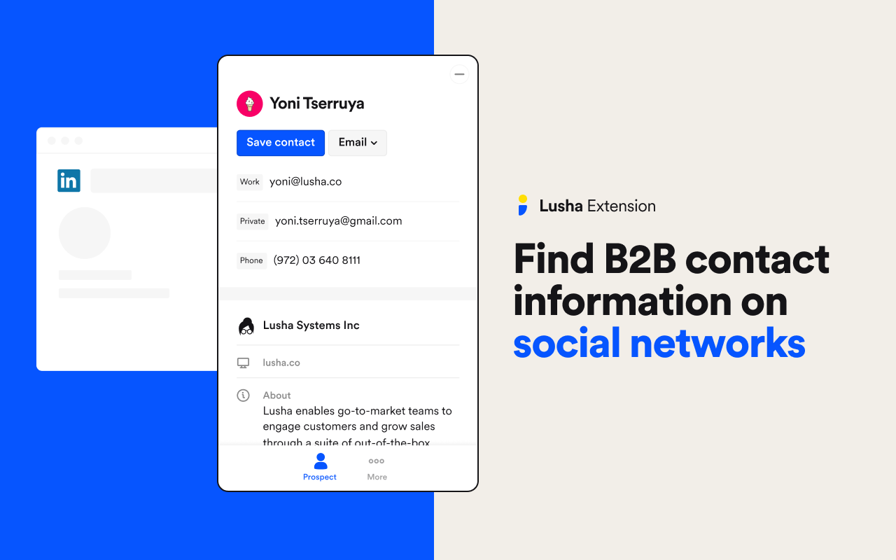 Lusha - Easily find B2B contact information chrome谷歌浏览器插件_扩展第3张截图