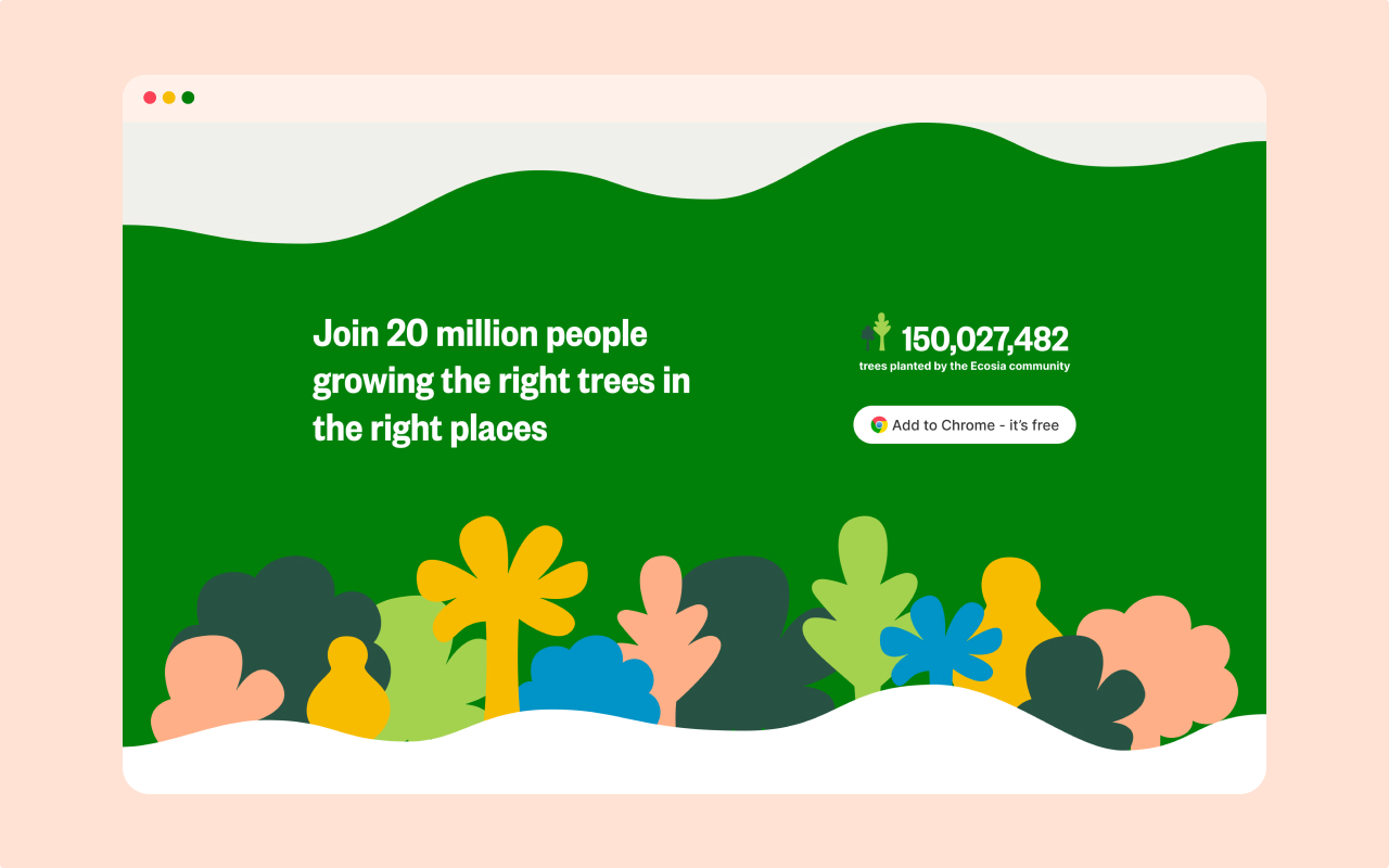 Ecosia - The search engine that plants trees chrome谷歌浏览器插件_扩展第2张截图