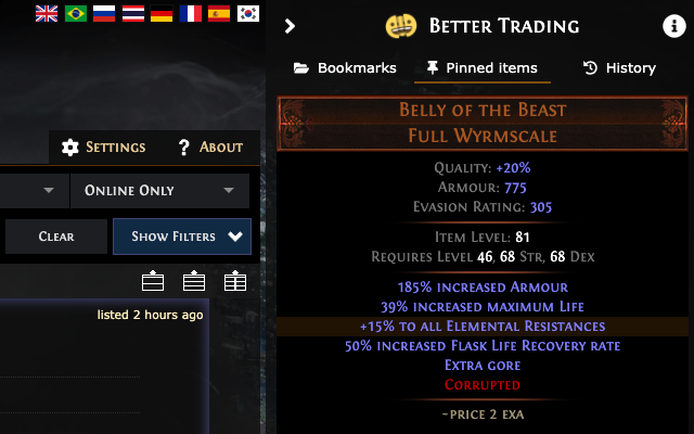 Better PathOfExile Trading chrome谷歌浏览器插件_扩展第7张截图