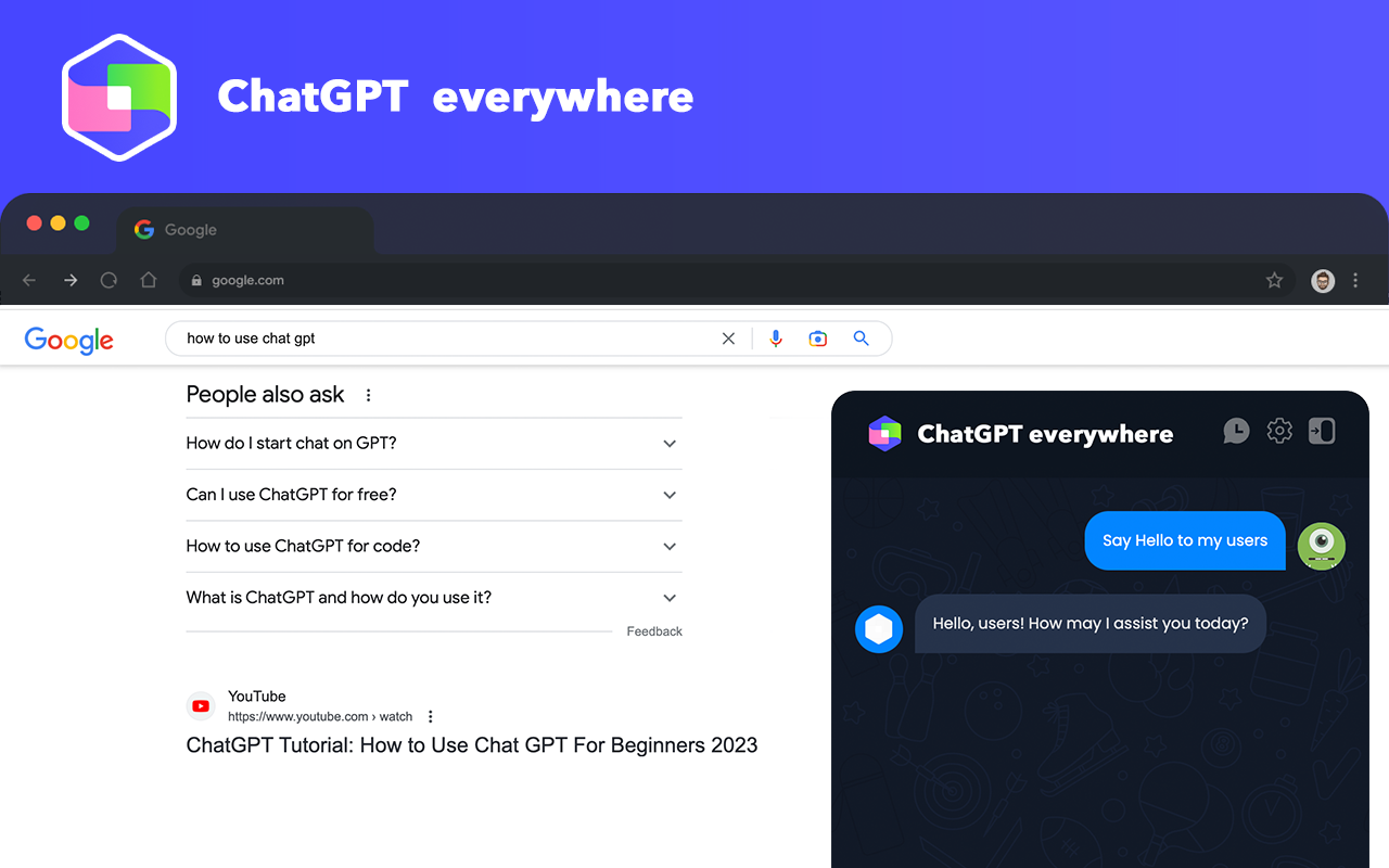 ChatGPT everywhere chrome谷歌浏览器插件_扩展第1张截图