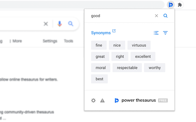 Power Thesaurus chrome谷歌浏览器插件_扩展第1张截图