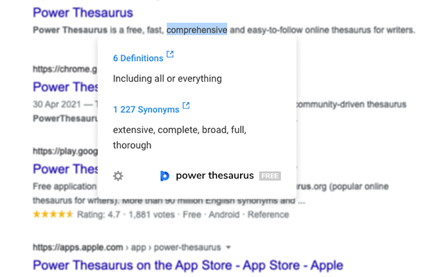 Power Thesaurus chrome谷歌浏览器插件_扩展第2张截图