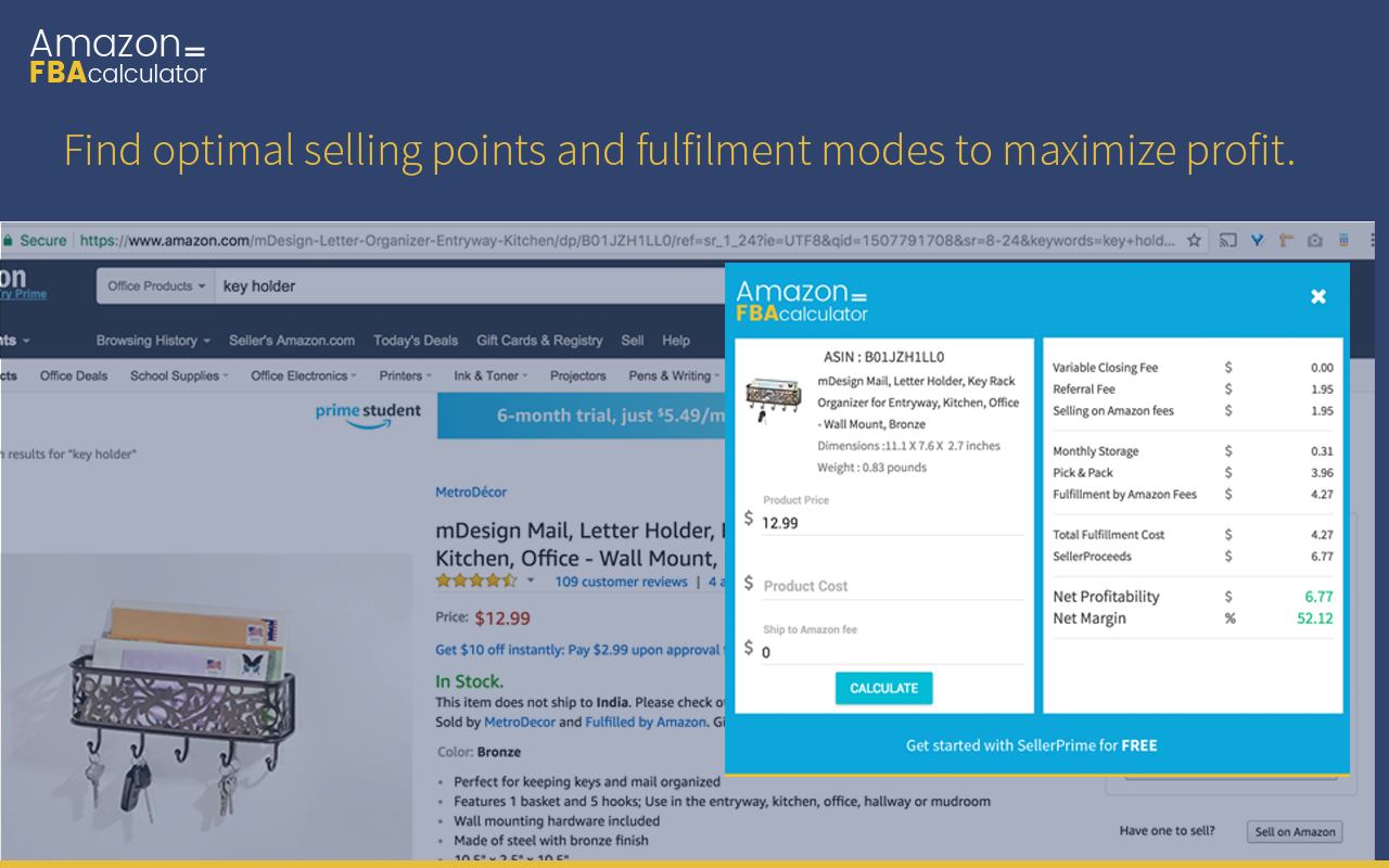FBA calculator for Amazon Sellers : SellerApp chrome谷歌浏览器插件_扩展第2张截图