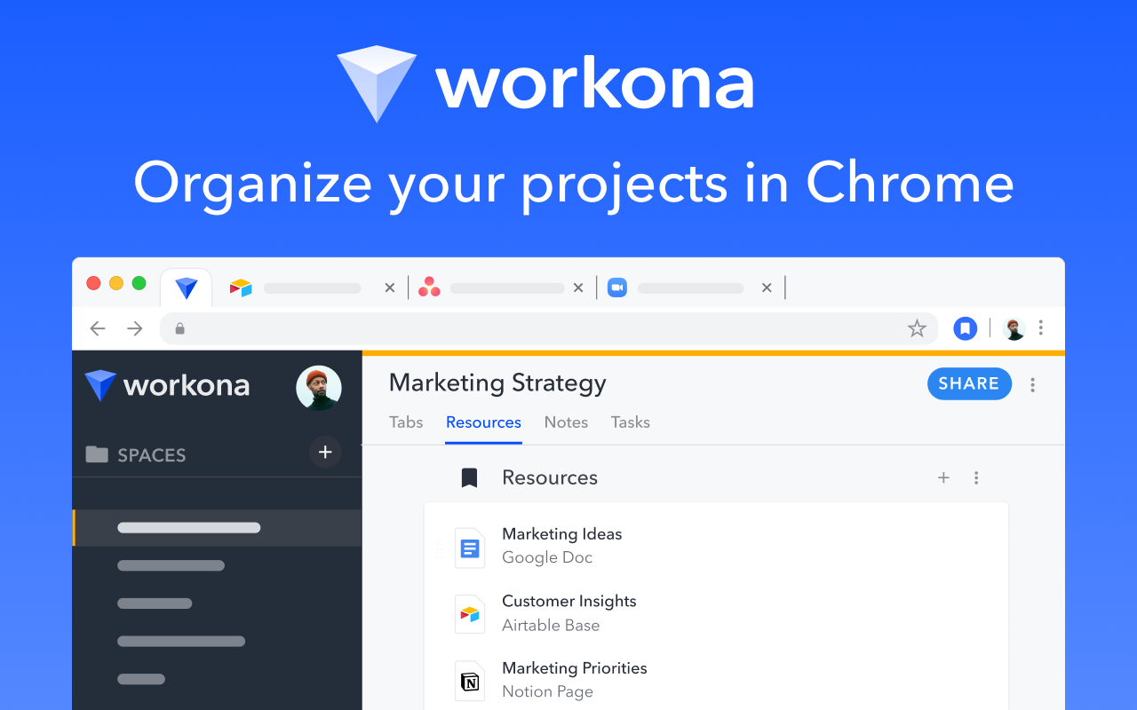 Workona Spaces & Tab Manager chrome谷歌浏览器插件_扩展第4张截图