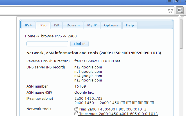 IP Address and Domain Information chrome谷歌浏览器插件_扩展第7张截图