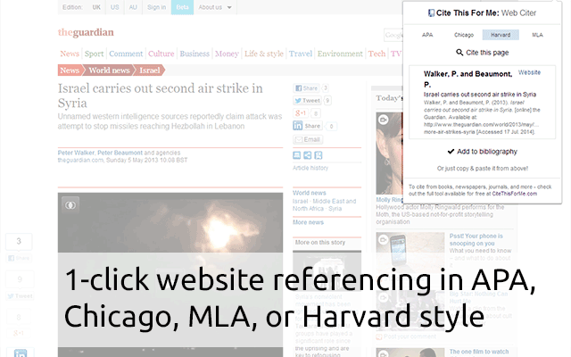 Cite This For Me: Web Citer chrome谷歌浏览器插件_扩展第1张截图
