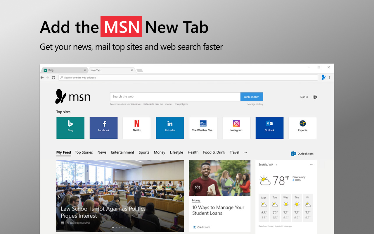 MSN 新标签页 chrome谷歌浏览器插件_扩展第8张截图