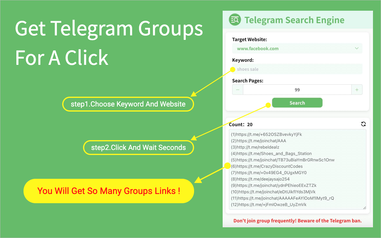 Telegram群组搜索工具 - tg电报群组搜索工具 chrome谷歌浏览器插件_扩展第2张截图