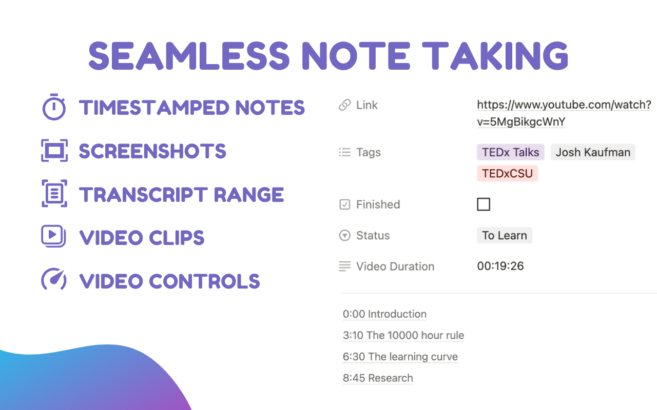 Video Notes to Notion & AI Flashcard by Snipo chrome谷歌浏览器插件_扩展第2张截图