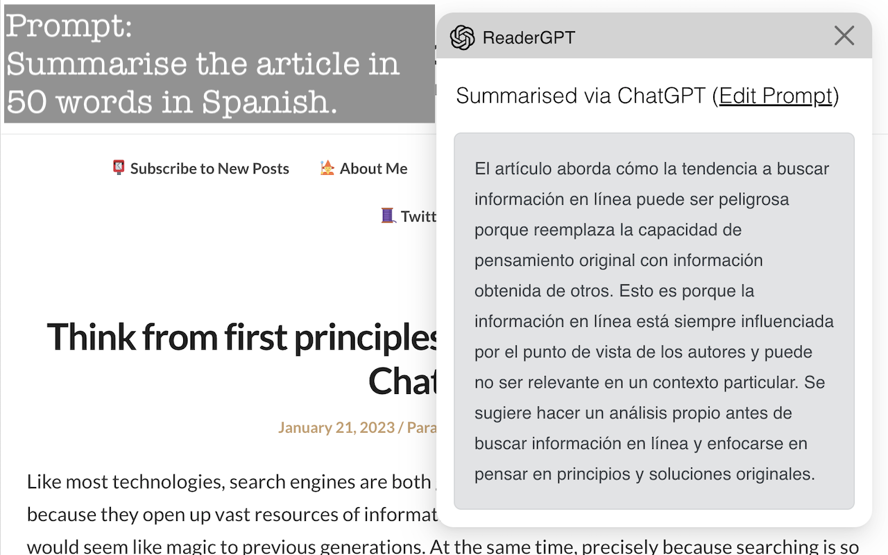 ReaderGPT: ChatGPT based Web Page Summariser chrome谷歌浏览器插件_扩展第1张截图