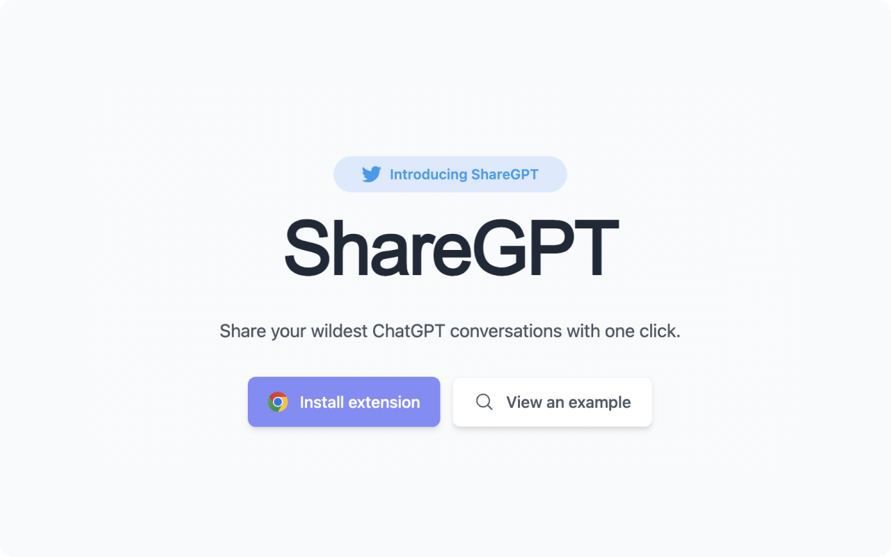 ShareGPT: Share your ChatGPT conversations chrome谷歌浏览器插件_扩展第1张截图