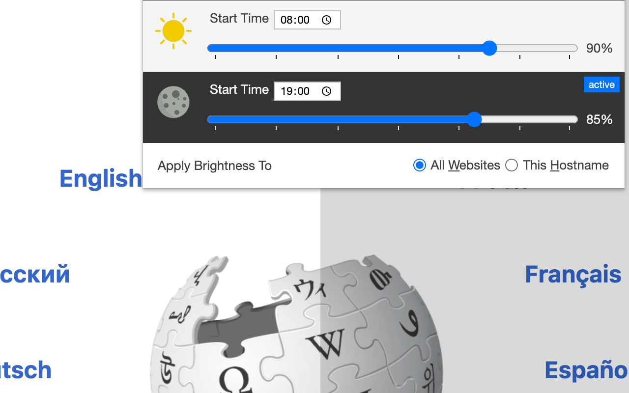 Adjust Screen Brightness chrome谷歌浏览器插件_扩展第1张截图