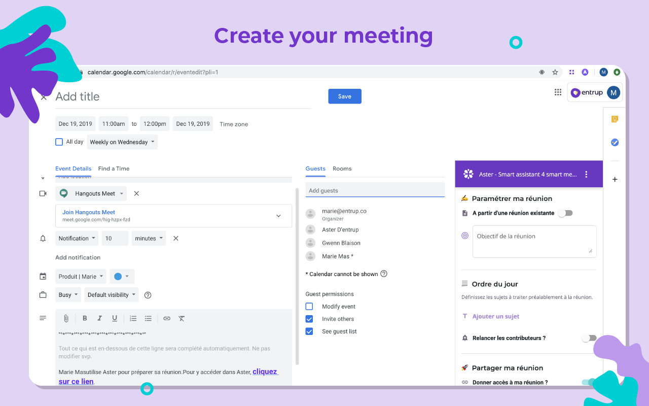 Aster - Prepare your meetings efficiently chrome谷歌浏览器插件_扩展第1张截图