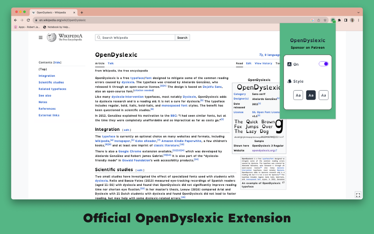 OpenDyslexic for Chrome chrome谷歌浏览器插件_扩展第3张截图