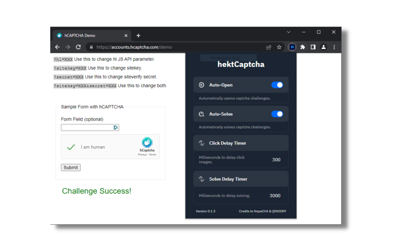 hektCaptcha: hCaptcha Solver chrome谷歌浏览器插件_扩展第1张截图