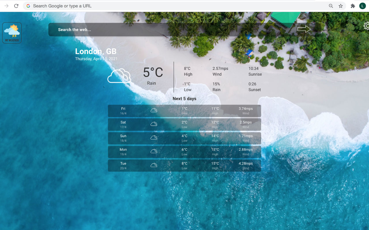 My Weather chrome谷歌浏览器插件_扩展第1张截图