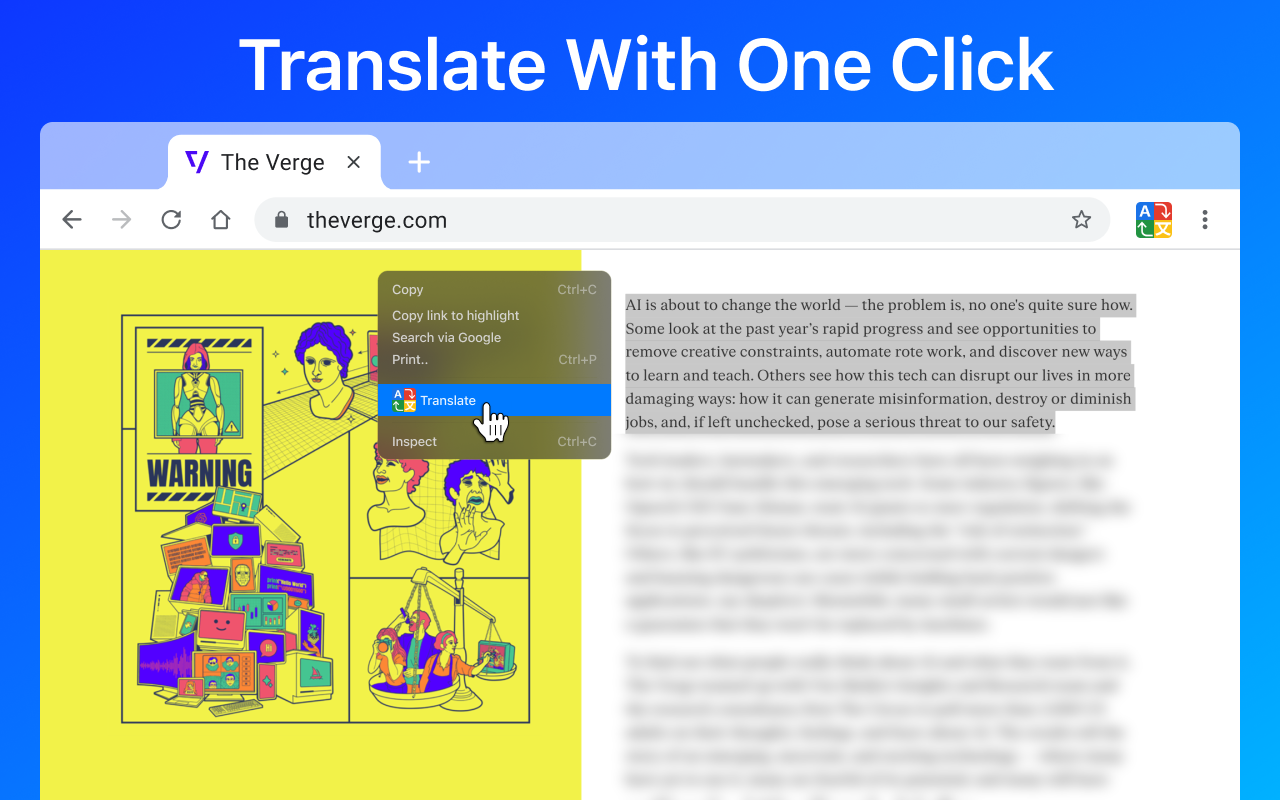 Web Translator chrome谷歌浏览器插件_扩展第1张截图
