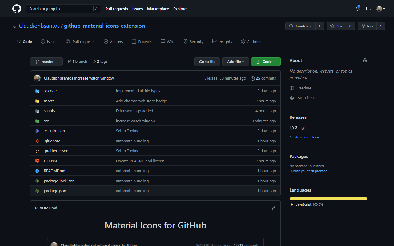 Material Icons for GitHub chrome谷歌浏览器插件_扩展第1张截图