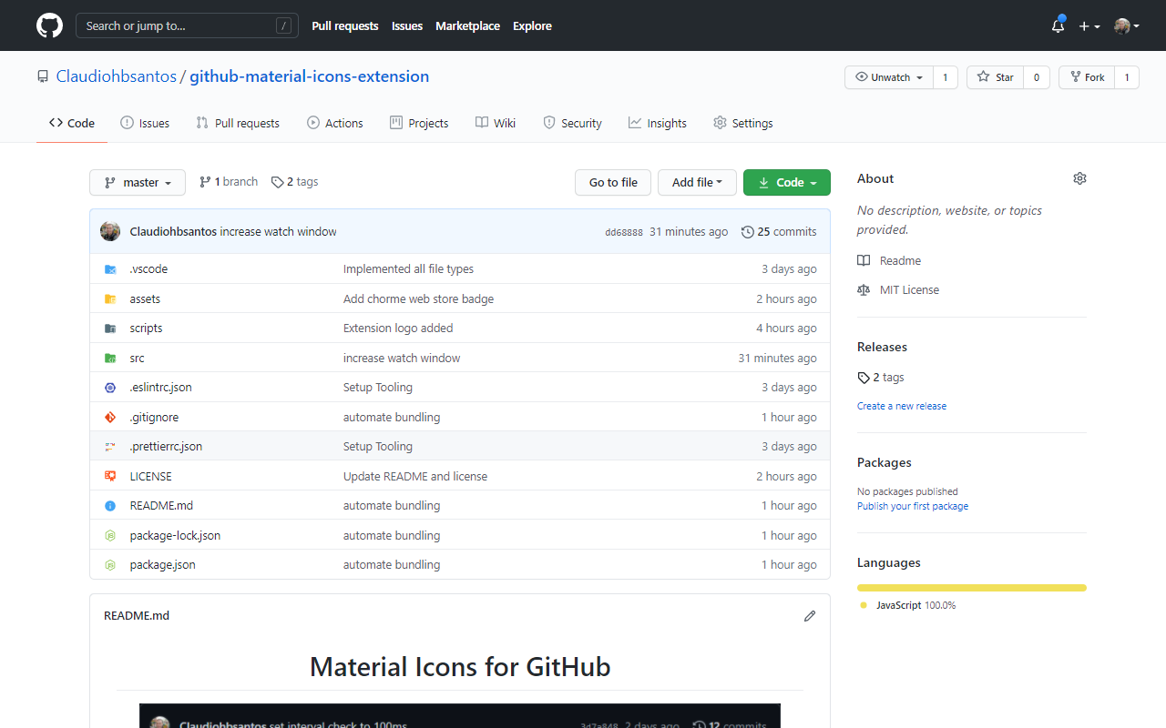 Material Icons for GitHub chrome谷歌浏览器插件_扩展第2张截图