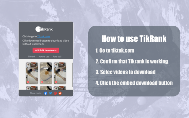 Tikrank - Video Downloader without watermark chrome谷歌浏览器插件_扩展第1张截图