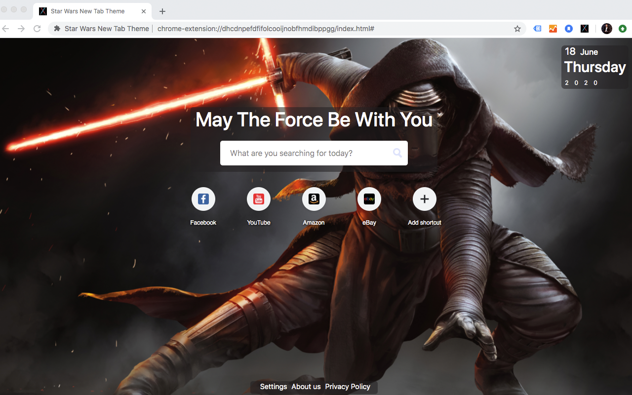 Star Wars New Tab Theme chrome谷歌浏览器插件_扩展第1张截图