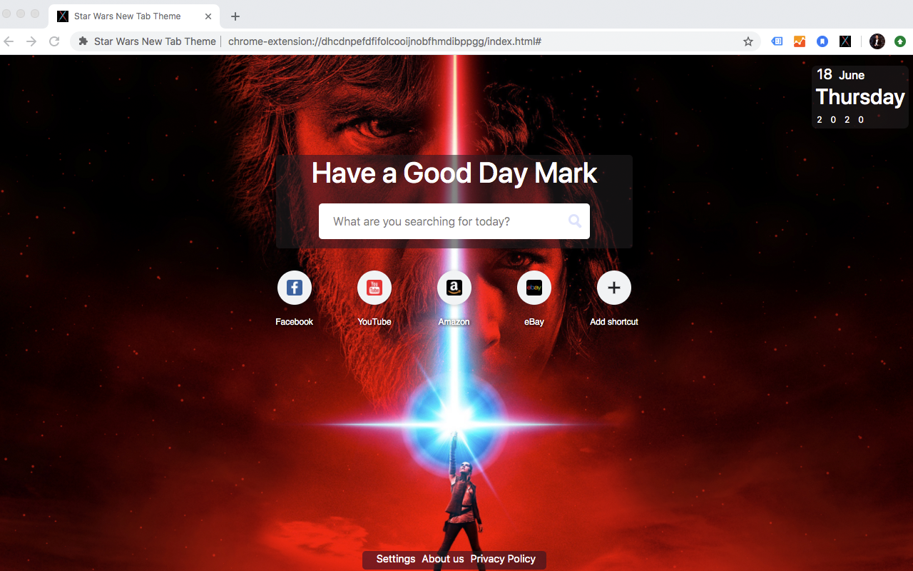 Star Wars New Tab Theme chrome谷歌浏览器插件_扩展第2张截图