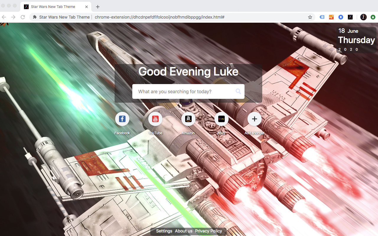 Star Wars New Tab Theme chrome谷歌浏览器插件_扩展第4张截图