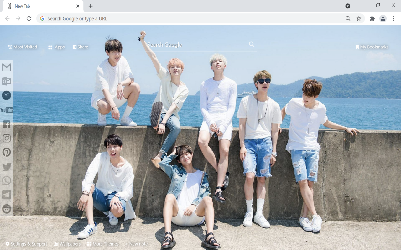 BTS 防弾少年団壁纸高清背景新标签页 chrome谷歌浏览器插件_扩展第1张截图