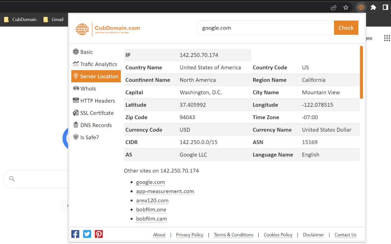 CubDomain chrome谷歌浏览器插件_扩展第3张截图