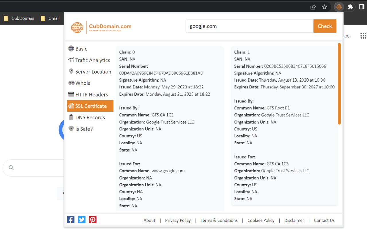 CubDomain chrome谷歌浏览器插件_扩展第6张截图