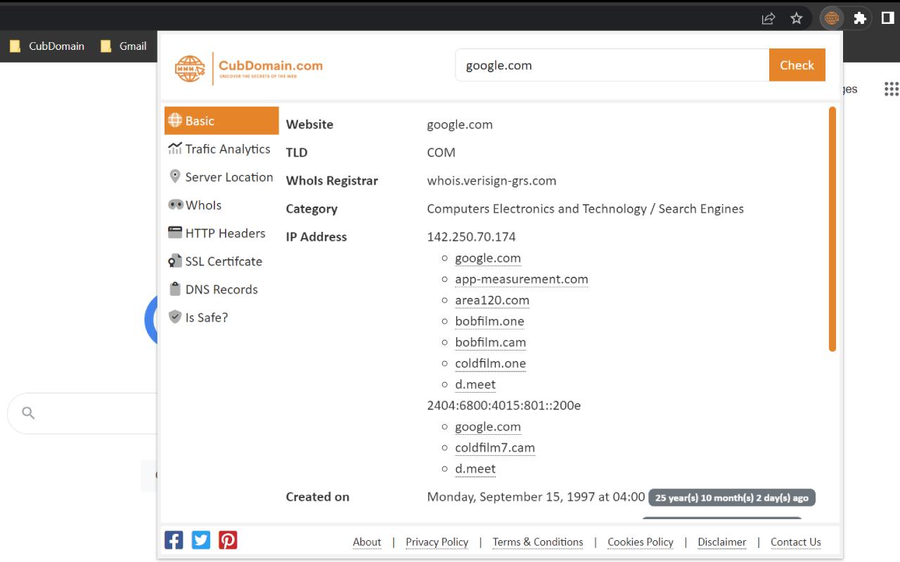 CubDomain chrome谷歌浏览器插件_扩展第10张截图