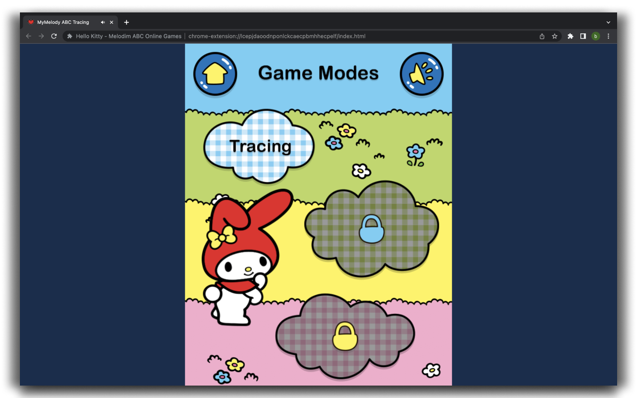 Hello Kitty - My Melody ABC - HTML5 Game chrome谷歌浏览器插件_扩展第3张截图