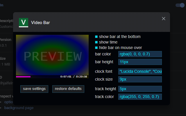 Video Bar chrome谷歌浏览器插件_扩展第1张截图