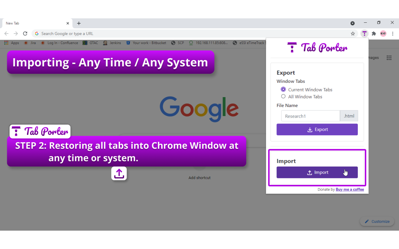 Tab Porter - Export & Restore Chrome Windows chrome谷歌浏览器插件_扩展第9张截图