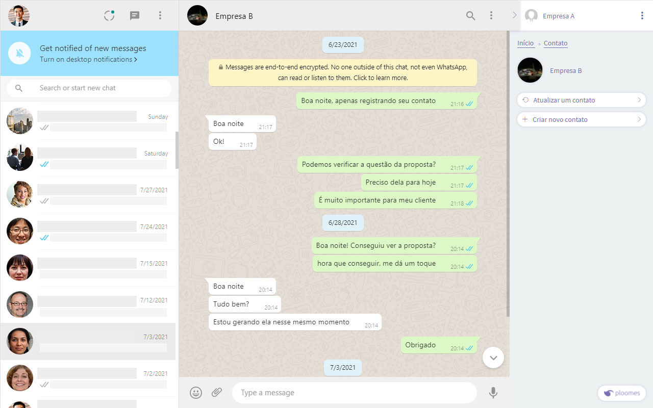 Ploomes para WhatsApp chrome谷歌浏览器插件_扩展第1张截图