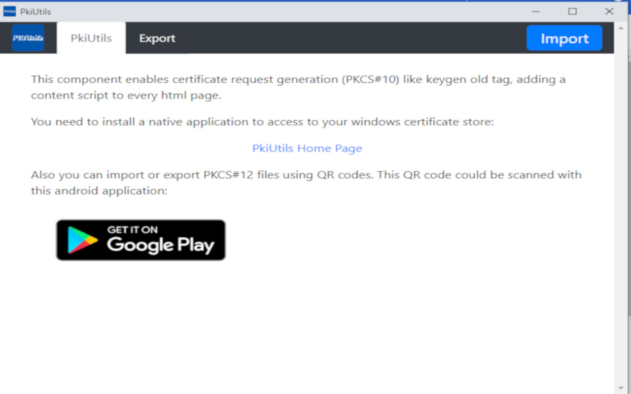 PkiUtils chrome谷歌浏览器插件_扩展第3张截图