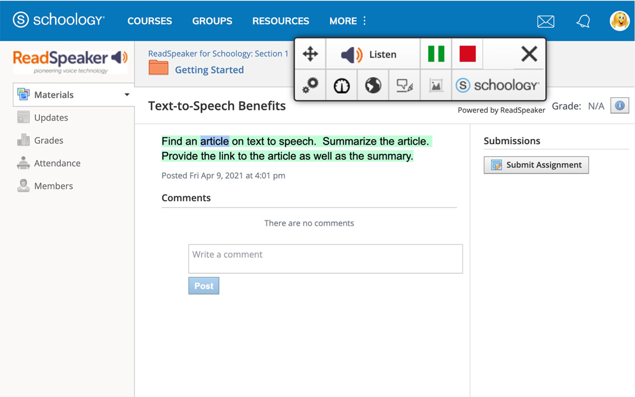 ReadSpeaker® for Schoology chrome谷歌浏览器插件_扩展第4张截图