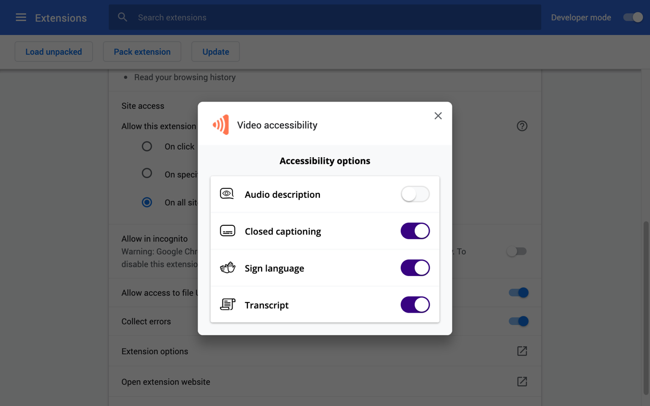 accessibility.video chrome谷歌浏览器插件_扩展第1张截图
