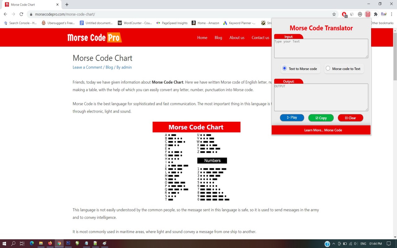 Morse Code Translator chrome谷歌浏览器插件_扩展第1张截图