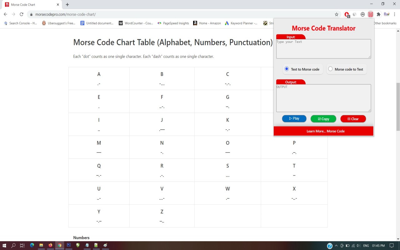 Morse Code Translator chrome谷歌浏览器插件_扩展第2张截图