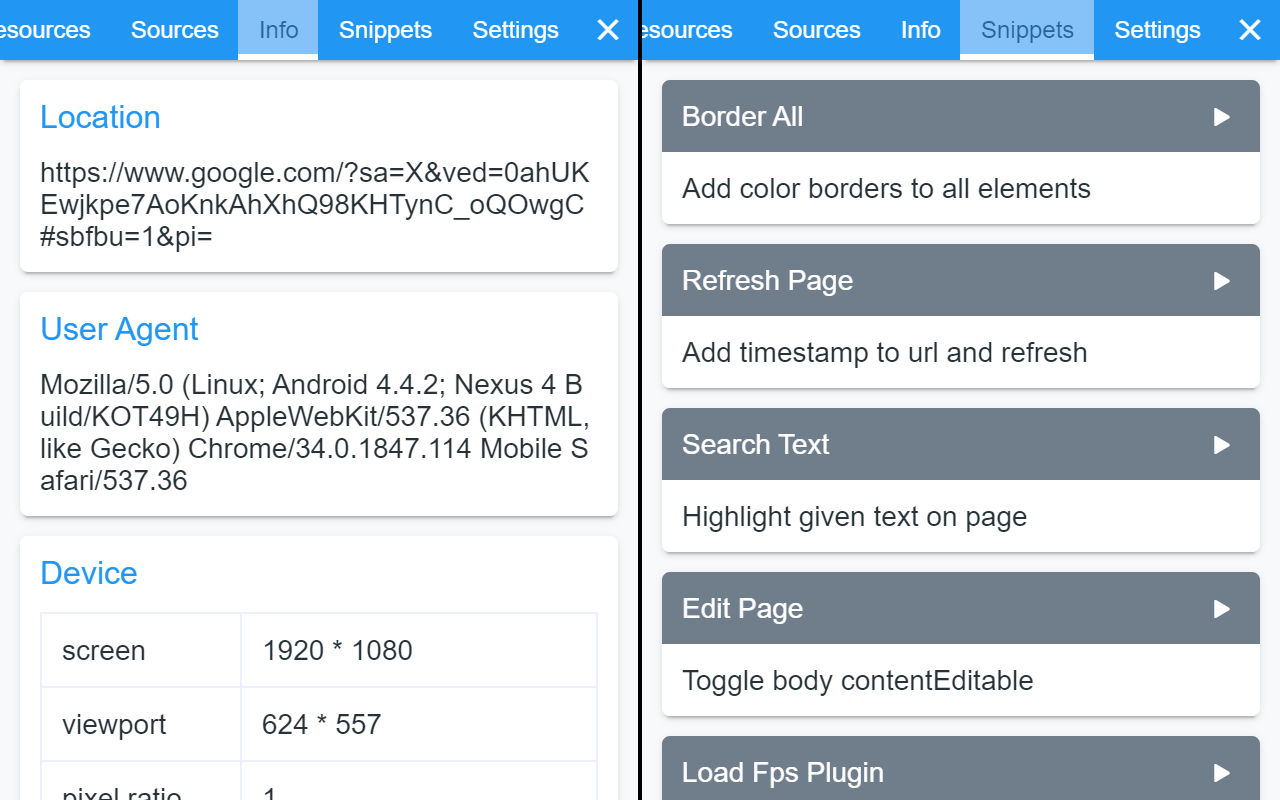 Mobile DevTools chrome谷歌浏览器插件_扩展第4张截图