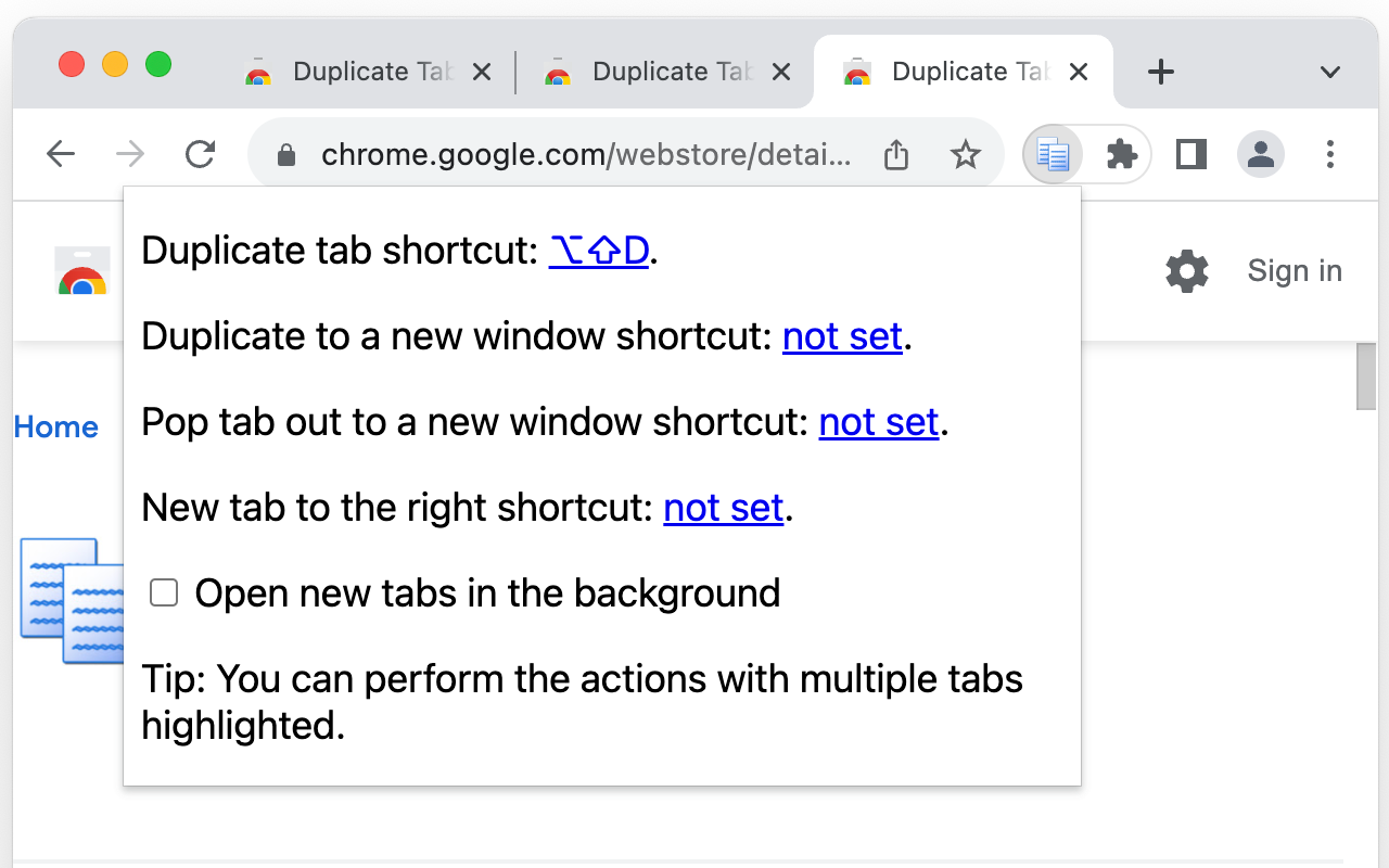 Duplicate Tab Shortcut chrome谷歌浏览器插件_扩展第1张截图