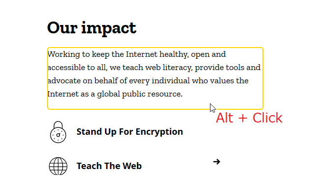 Copy text with Alt-Click chrome谷歌浏览器插件_扩展第1张截图