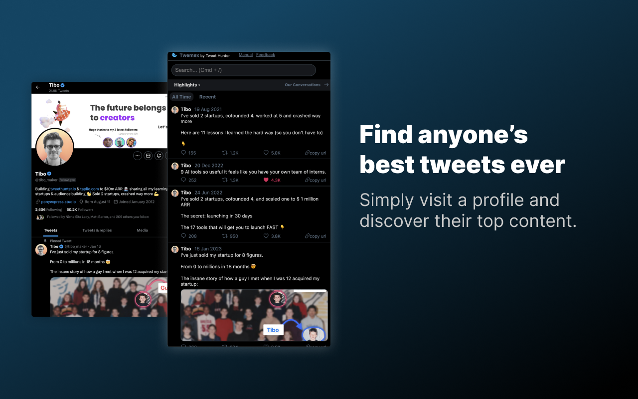 Tweet Hunter X: Sidebar for Twitter chrome谷歌浏览器插件_扩展第2张截图